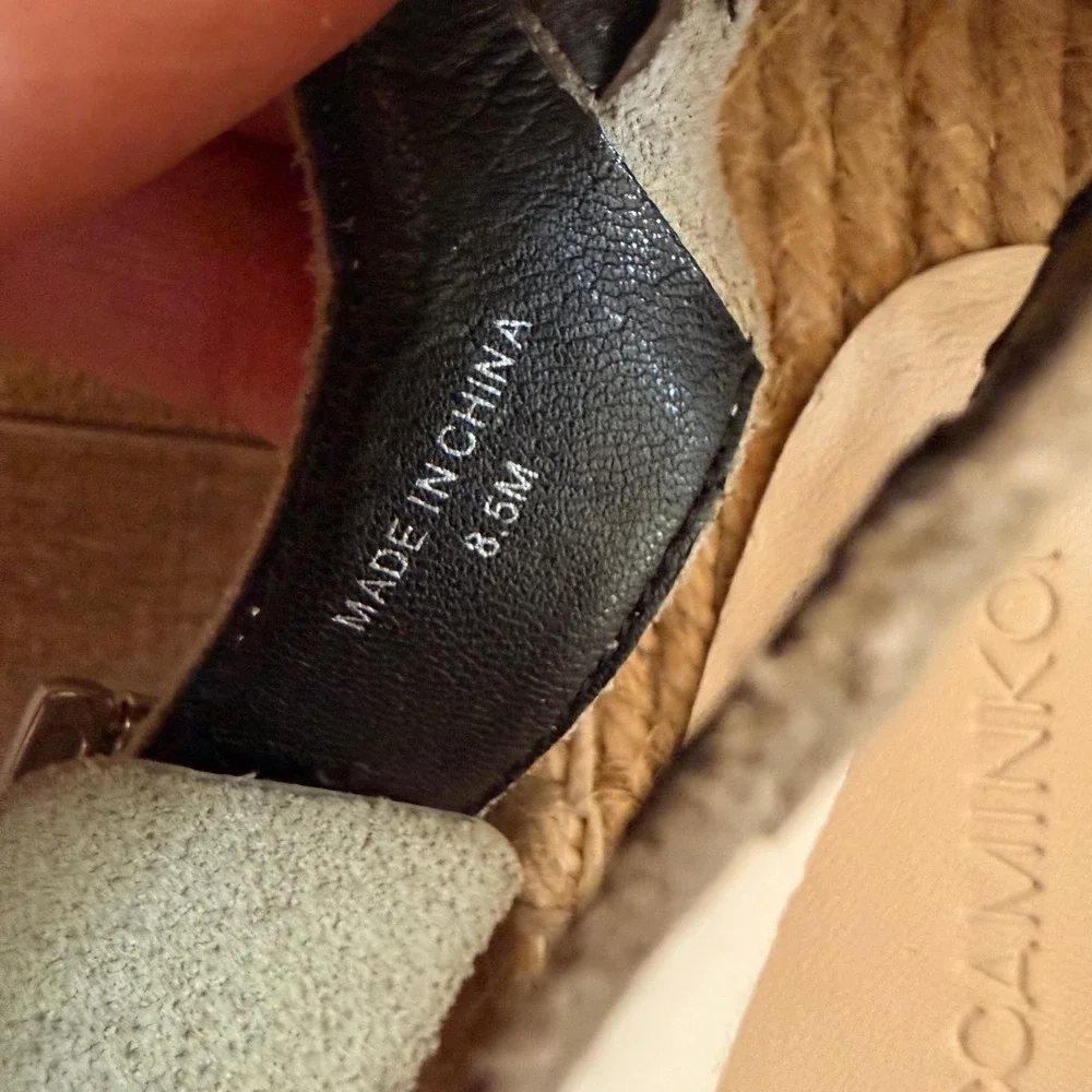 Rebecca Minkoff Espadrille Gabriel Sandal 8.5 White Coastal Woven Leather Boho
